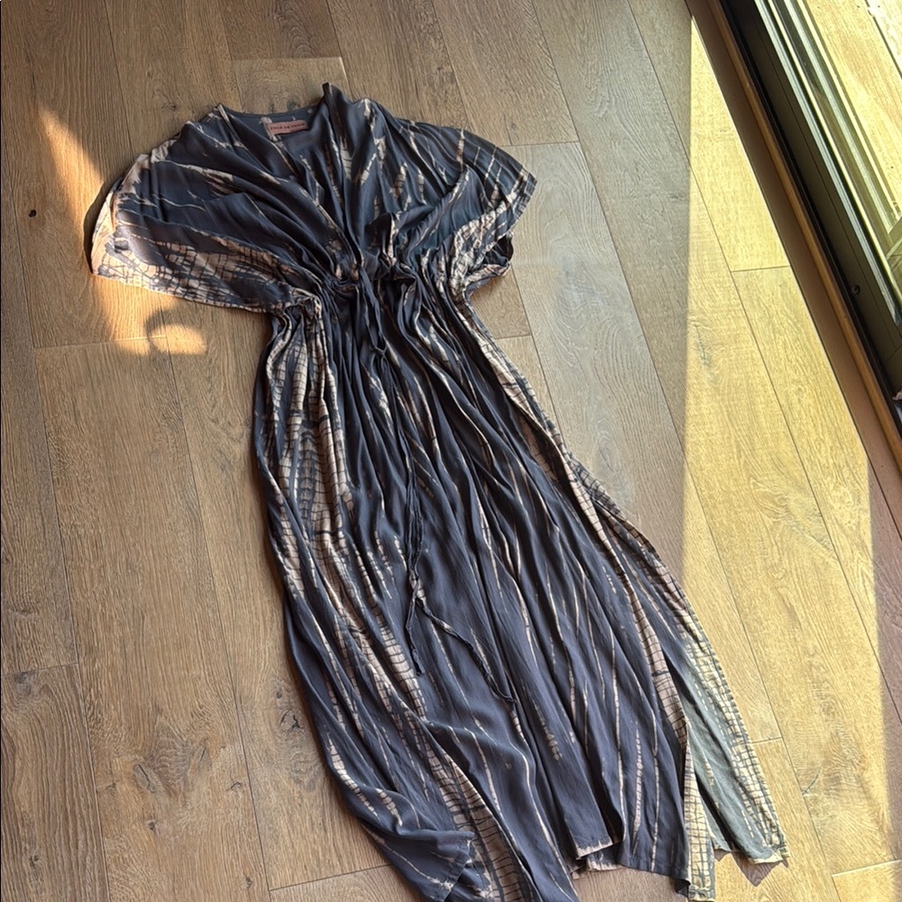 Elegant Striped Gray Dress